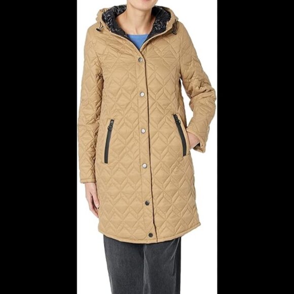 Andrew Marc Womens Rialto Quilted Parka With Hood & Pockets Medium - Picture 5 of 16